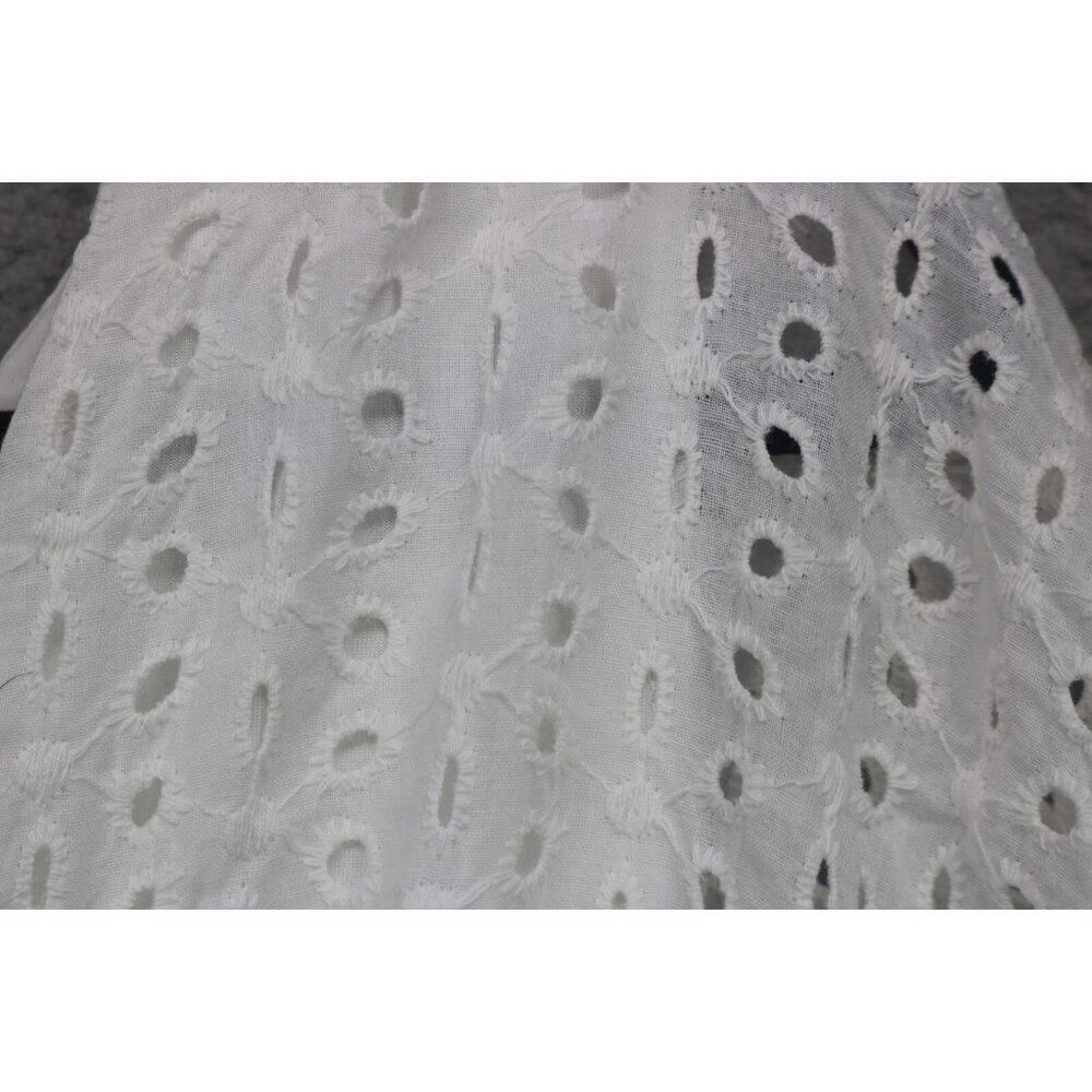 Ninexis White Eyelet Short Sleeve Babydoll Mini Dress-Medium-Pockets-Cottagecore - Picture 4 of 13